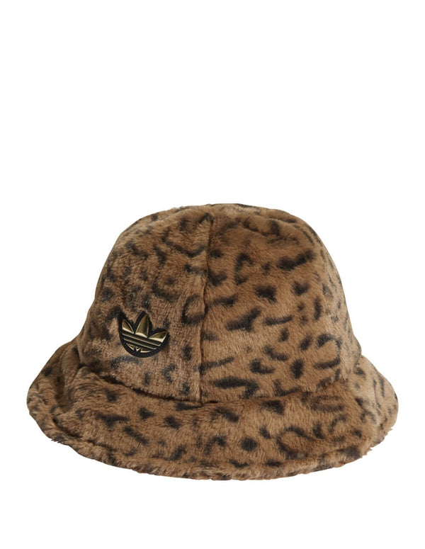 Gorro Bucket adidas de Pelo con Leopard Print Marrón Mujer