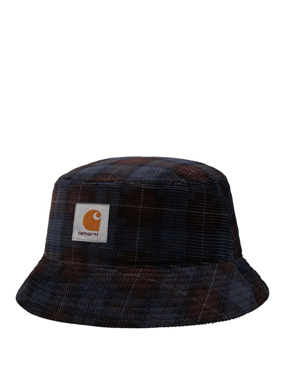 Bucket Carhartt WIP Corduroy de Pana a Cuadros Azul y Granate Unisex