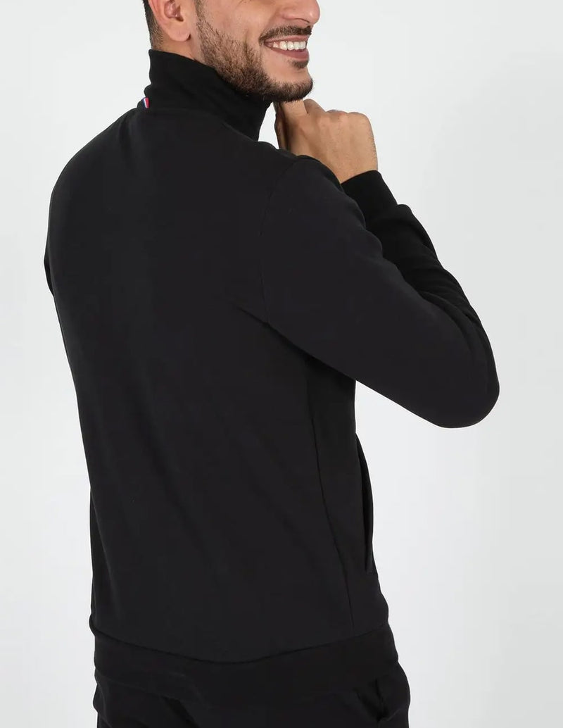 Le Coq Sportif Men's Black Zip-Up Sweatshirt