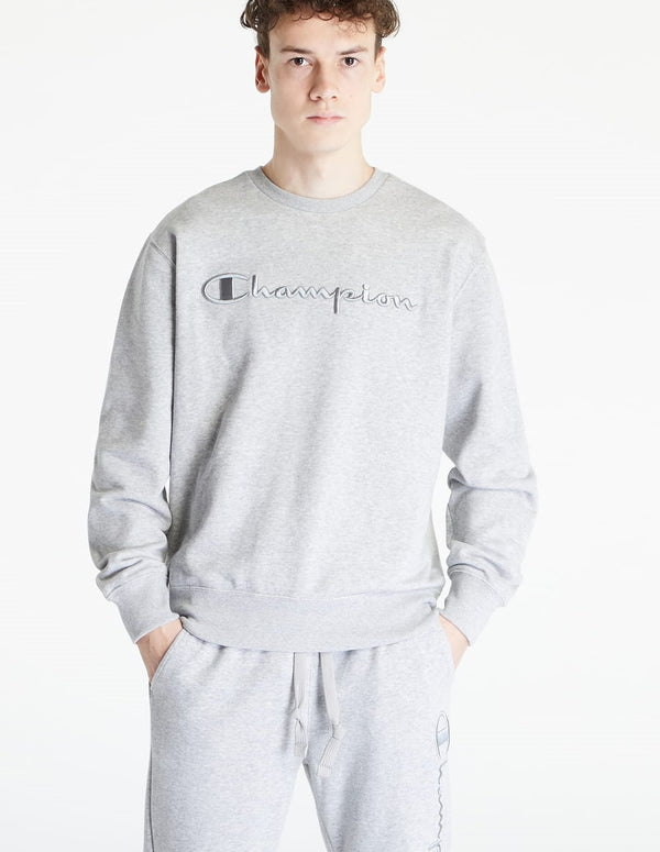 Champion Sweatshirt with Embroidered Logo Men's Gray