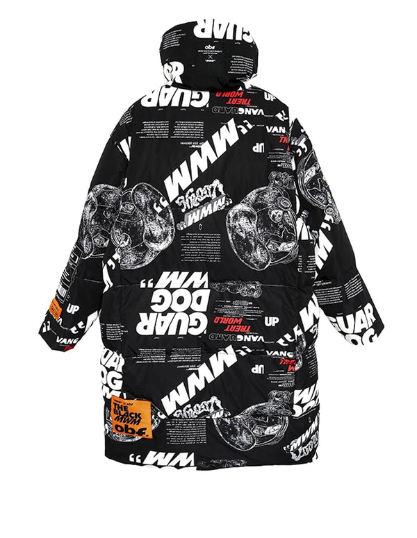 Men's MWM x Vanguard's Dog Hooded Coat Black Print