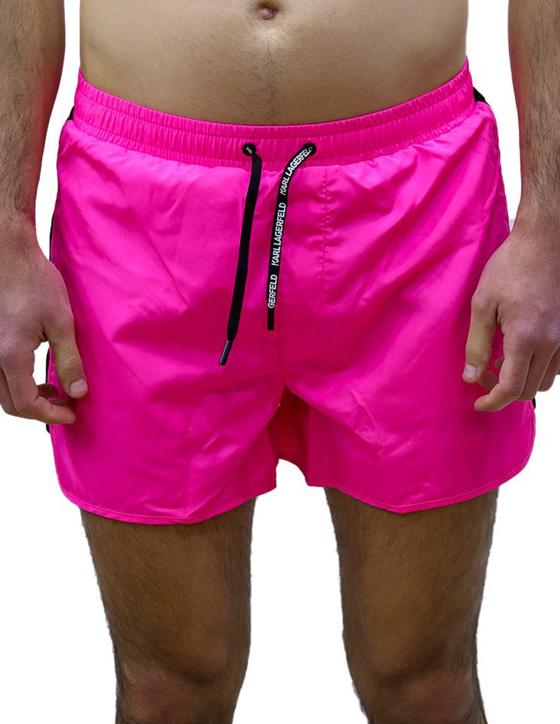 Karl Lagerfeld Swimsuit with Pink Logo Tape for Men