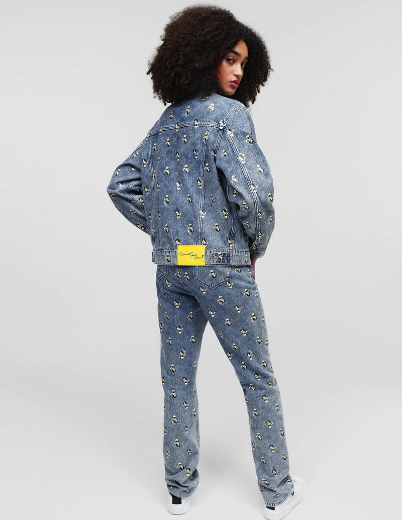 Karl Lagerfeld Disney Logo Blue Women's Denim Jacket