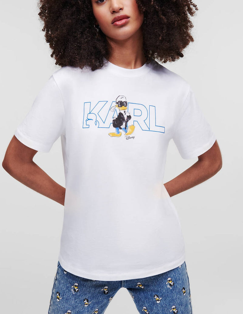 Karl Lagerfeld Disney Logo White Woman T-shirt