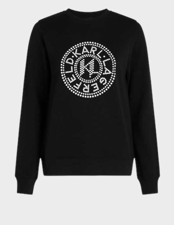 Sudadera Karl Lagerfeld Hotfix Logo Negra Mujer