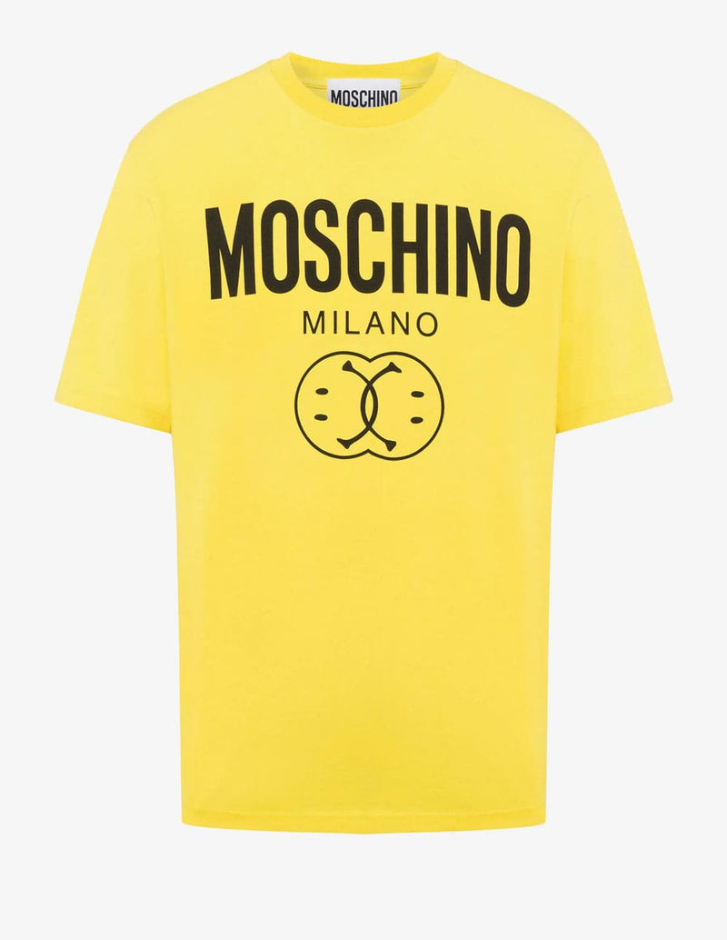 Camiseta Moschino Couture Double Smiley Amarilla Hombre