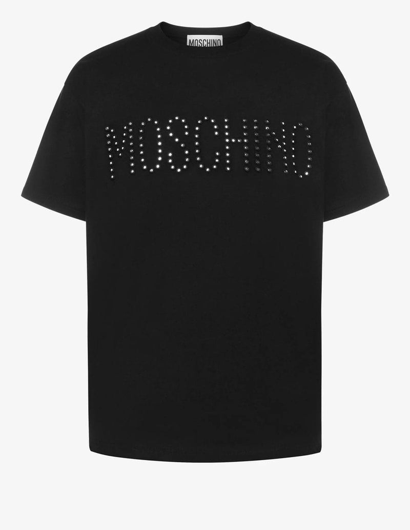 Camiseta Moschino Couture Embroidered Mirrors Negra Hombre