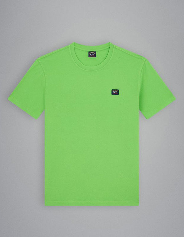 Camiseta Paul & Shark de Algodón Teñido en Prenda Verde Hombre