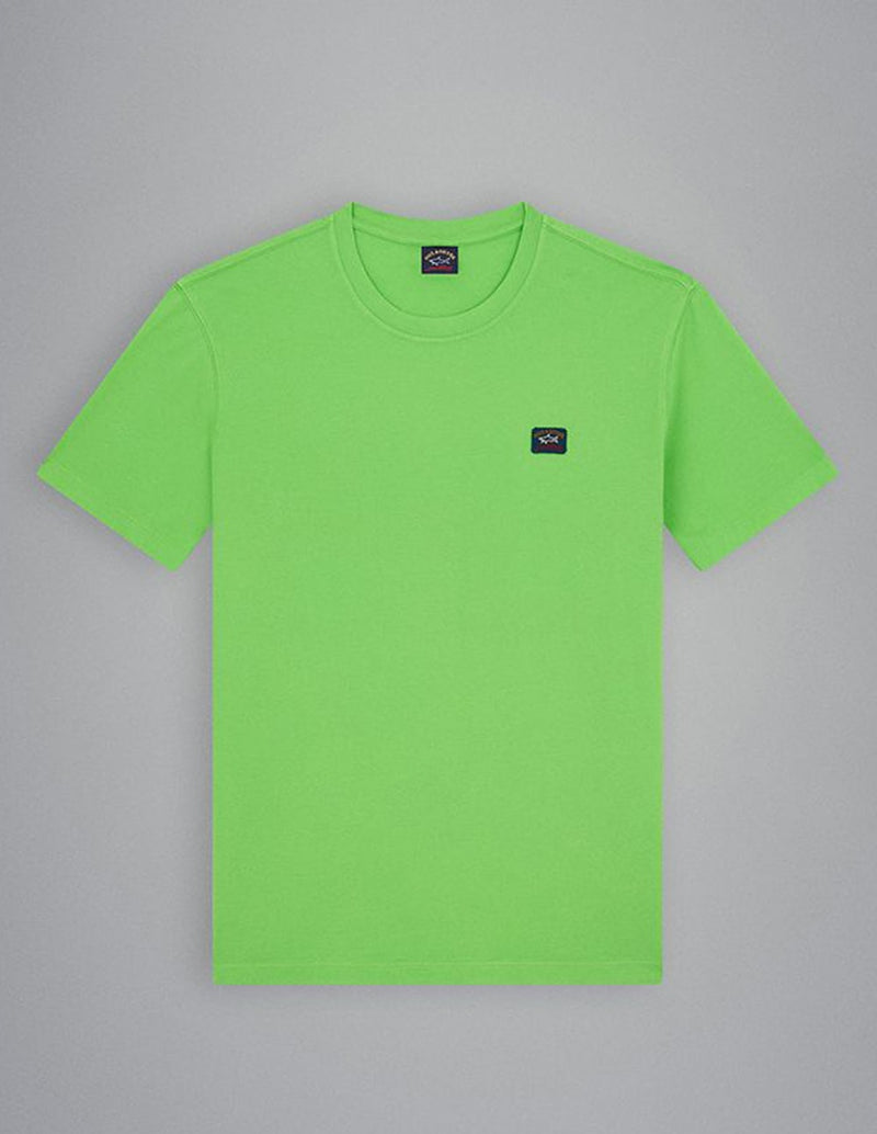 Camiseta Paul & Shark de Algodón Teñido en Prenda Verde Hombre