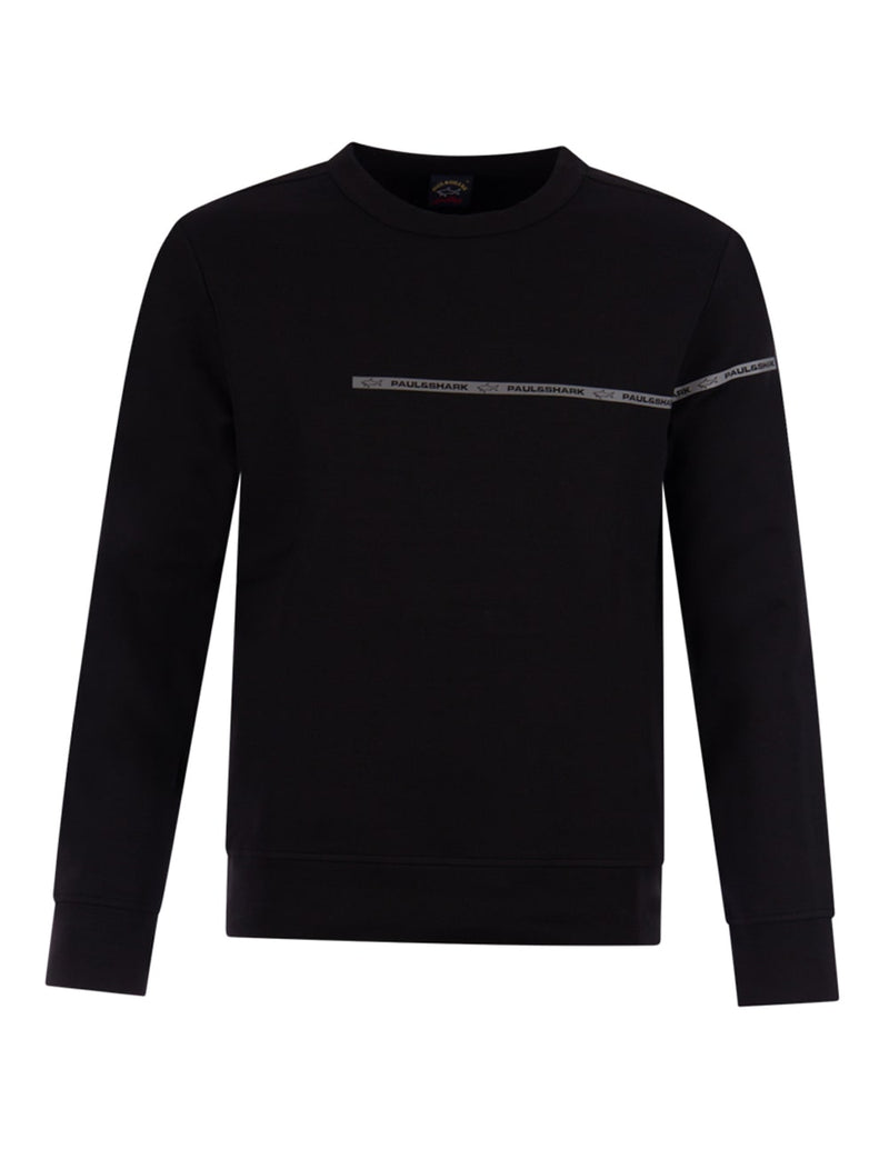 Paul &amp; Shark Men's Black Reflective Logo Sweatshirt