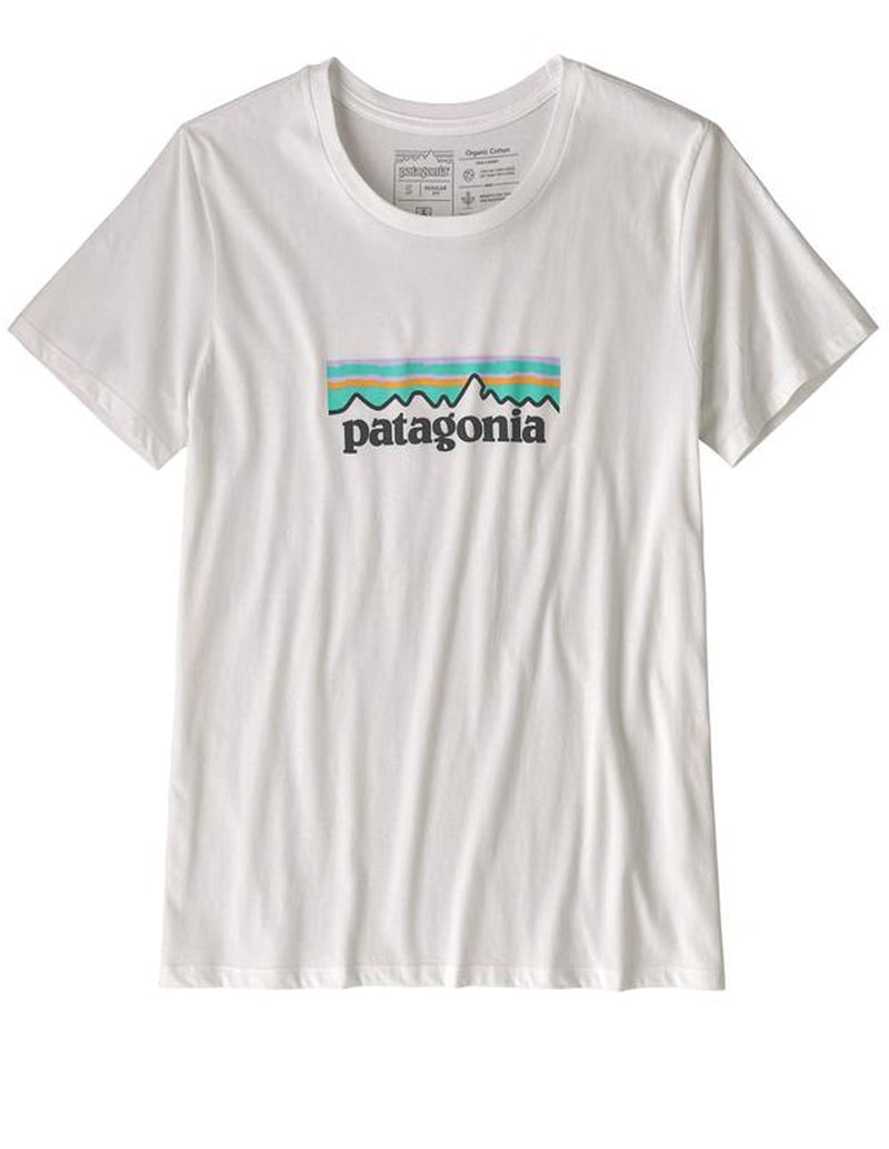 Camiseta Patagonia Pastel P-6 con Logo Blanca Mujer