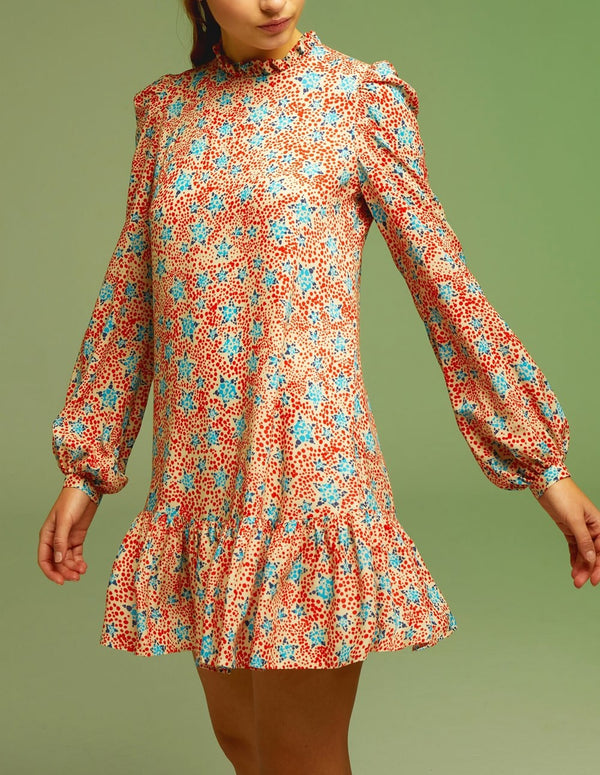Women's Mini &amp; ME Rena Star Print Dress with Multicolor Ruffle