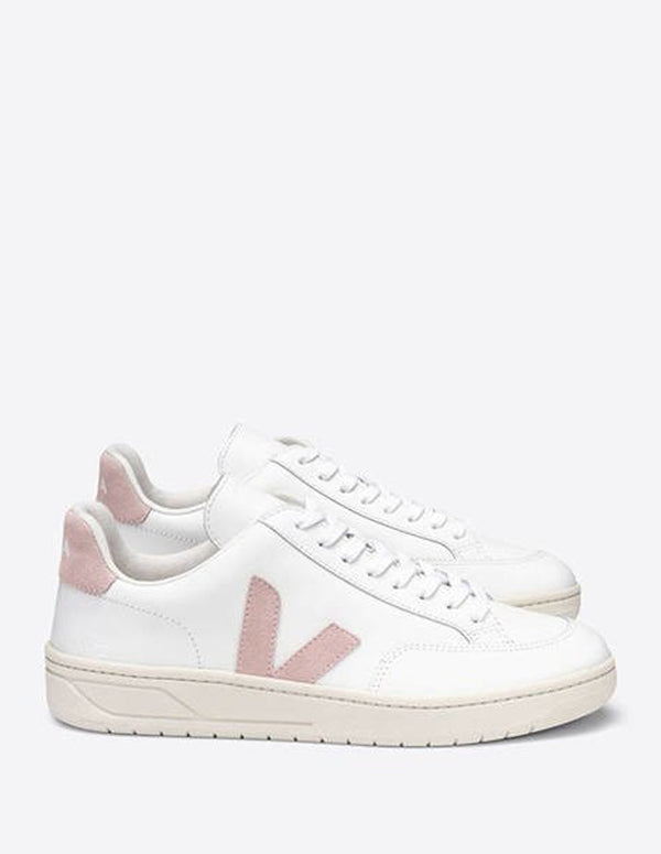 Veja V-12 Leather Blancas y Rosas Mujer