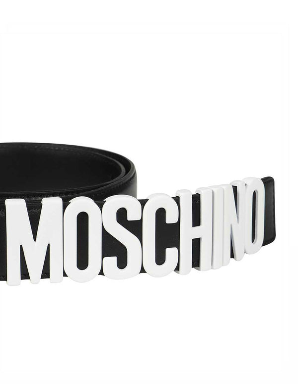 Moschino Couture Belt with Black White Logo Men