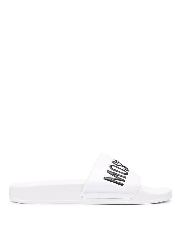 Chanclas Moschino Couture con Logo Estampado Blancas Hombre