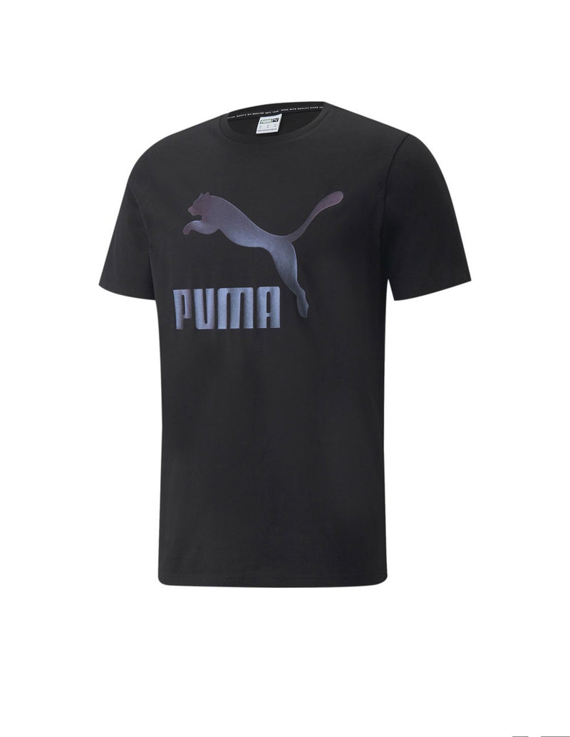Camiseta Puma con Logo Irisado Negra Hombre