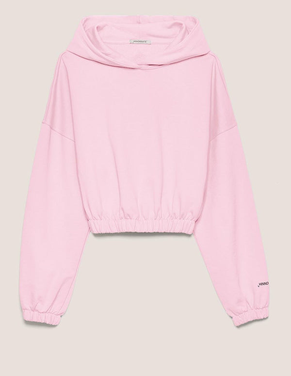 Sudadera Corta Hinnominate con Capucha y Logo en la Manga Rosa Mujer