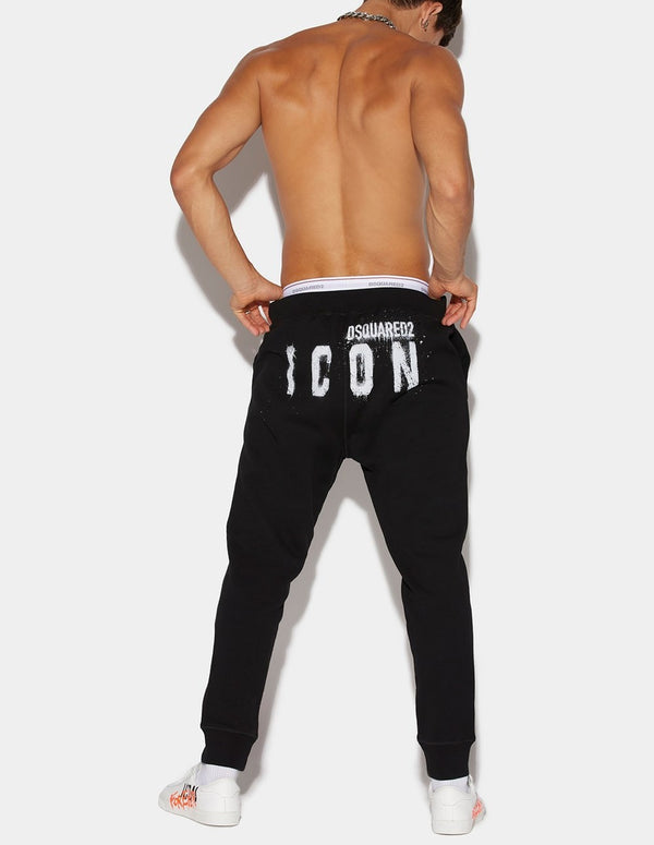 Pantalón Dsquared2 Icon Spray Ski con Logo Detrás Negro Hombre