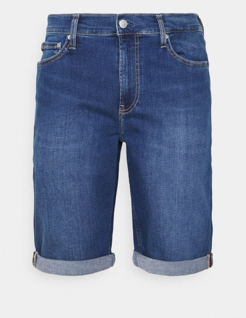 Pantalón Corto Vaquero Calvin Klein Jeans Tipo Bermuda Azul Hombre