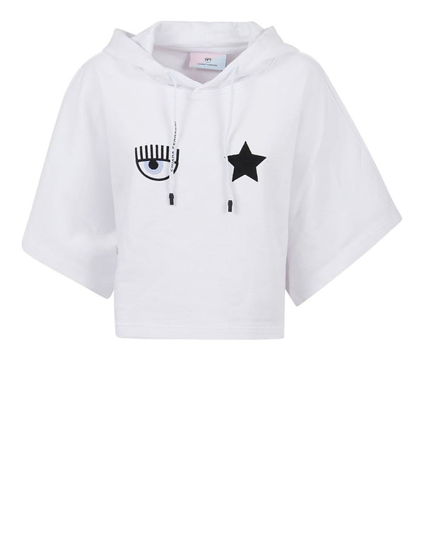 Sudadera con Capucha Chiara Ferragni Eye Star de Manga Corta Blanca