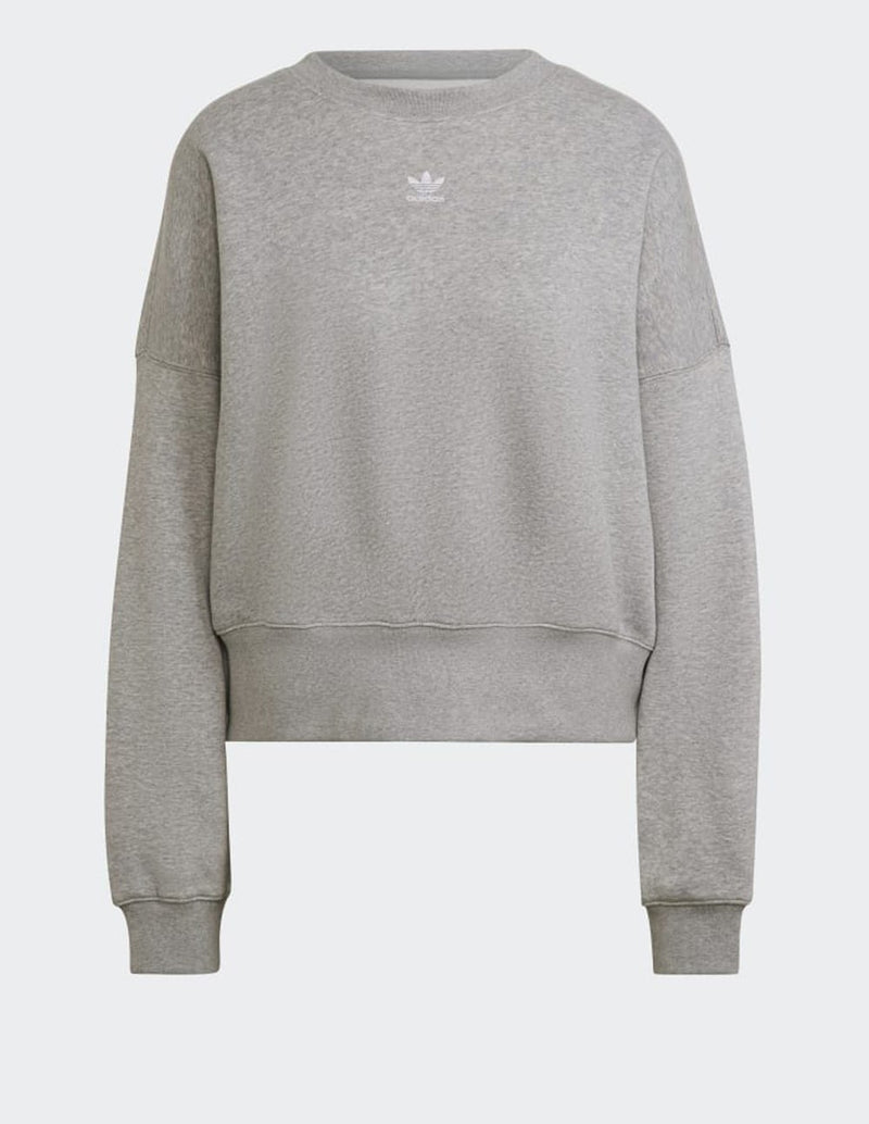 Sudadera Corta adidas Essentials con Logo Gris Mujer