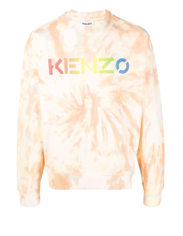 Kenzo Orange Tie-Dye Print Sweatshirt for Men