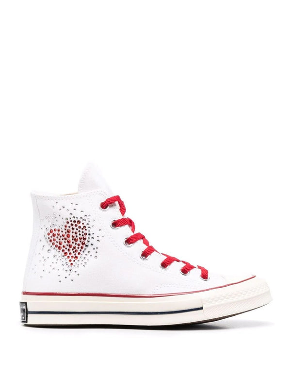 Converse Chuck Taylor All Star 70 Hi LTD Rhinestone Heart Blancas Mujer