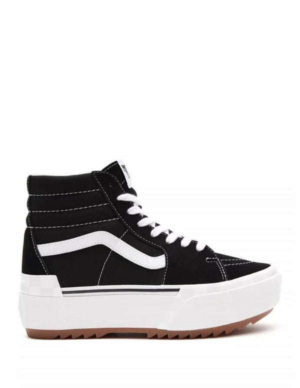 Vans Sk8 Hi Stacked Platform Black And White Womens