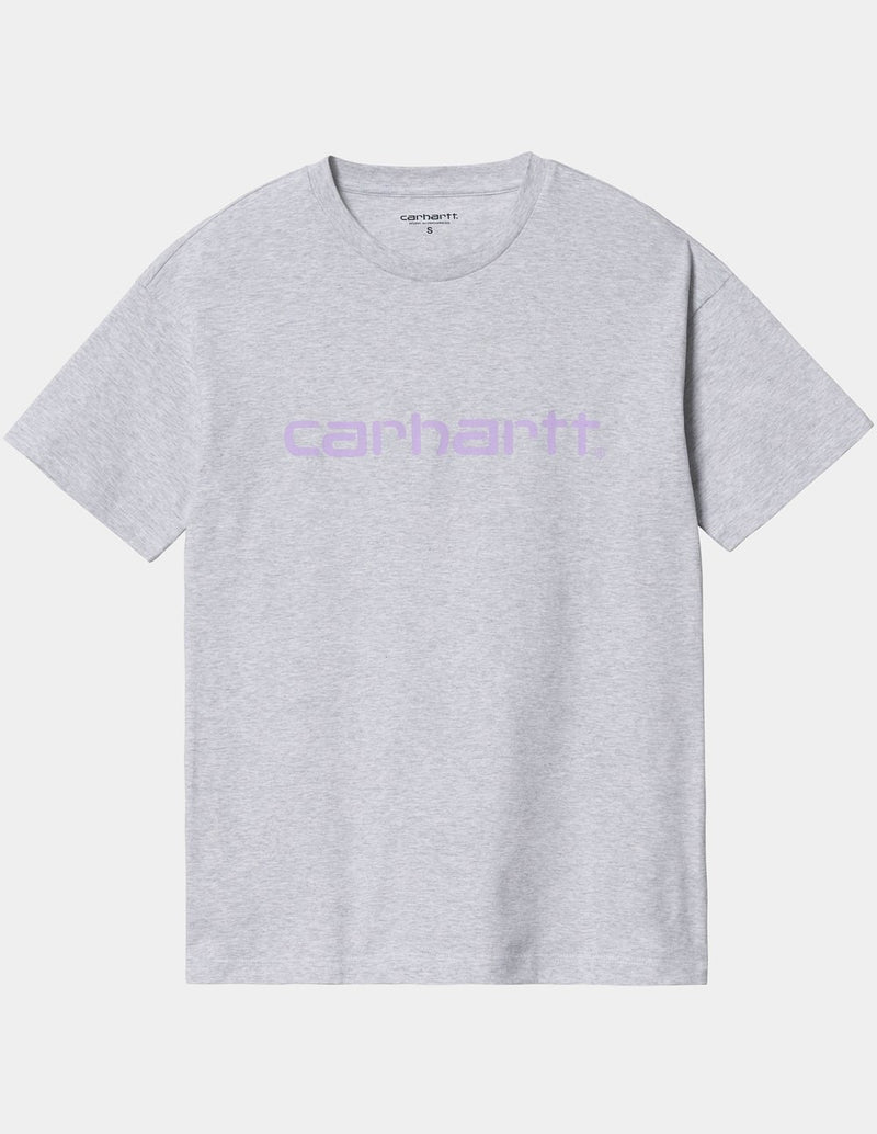 Camiseta Carhartt WIP con Logo Gris Mujer