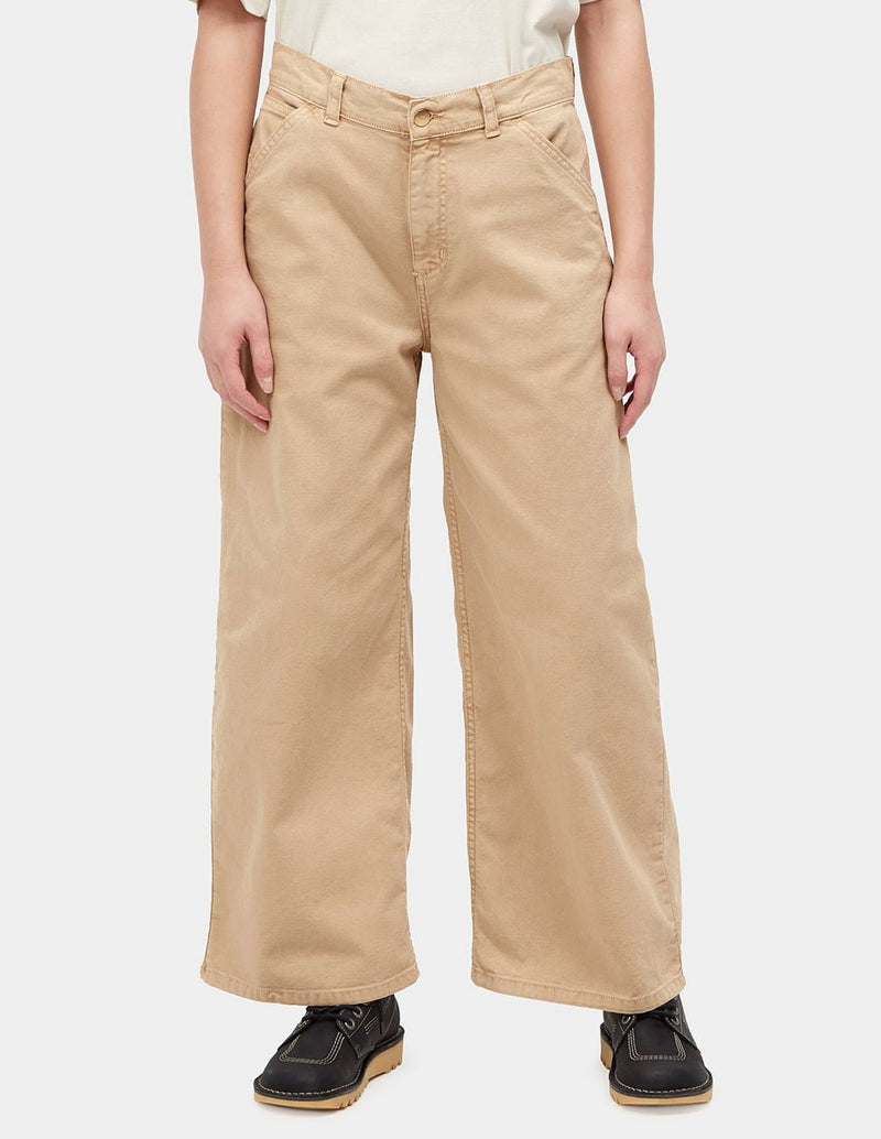 Pantalones Carhartt WIP de Pierna Ancha Beiges Mujer