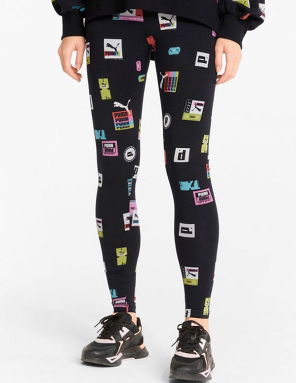 Leggings Puma Brand Love Negros y Multicolor Mujer