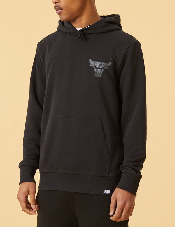 Sudadera con Capucha New Era con Logo Chicago Bulls Negra Hombre