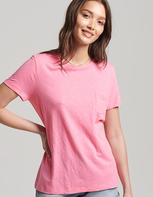 Camiseta Superdry con Bolsillo Rosa Mujer