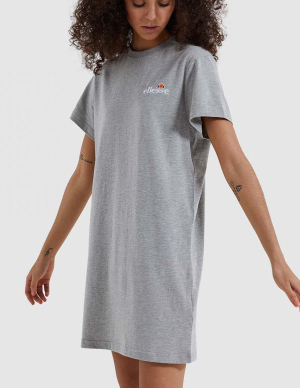 Vestido Ellesse Adore Tipo Camiseta con Logo Gris Mujer