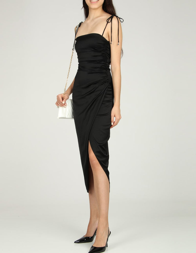 Patrizia Pepe Woman Black Satin Dress