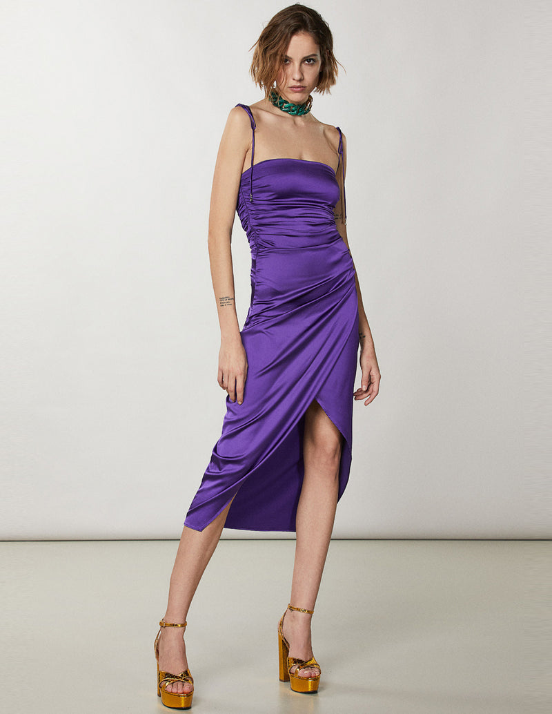 Vestido Patrizia Pepe de Raso Morado Mujer