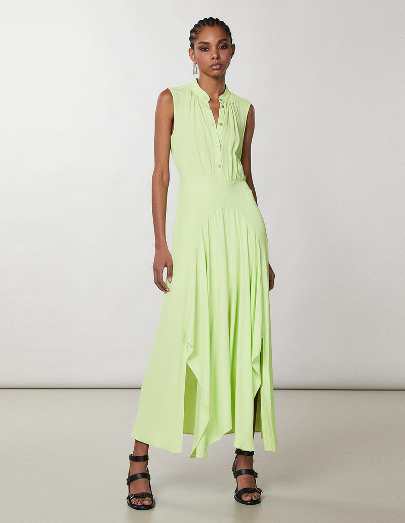 Patrizia Pepe Green Mandarin Collar Woman Dress