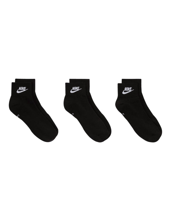 Calcetines Tobilleros Nike Everyday Essential Pack de 3 Negros Unisex