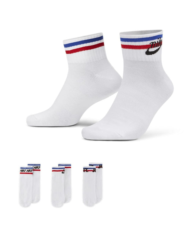 Nike Sportswear Everyday Essentials White Unisex Ankle Socks