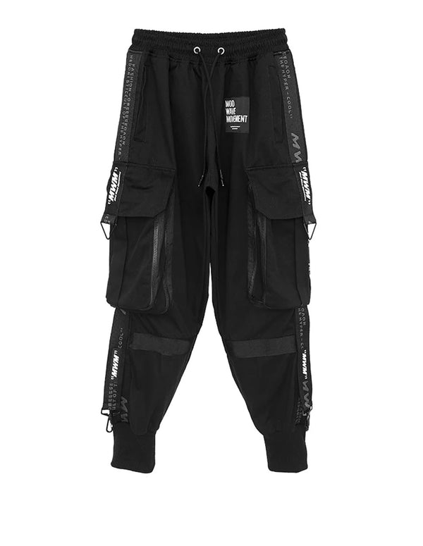 MWM Trousers with Cargo Bags and Logo Black Man