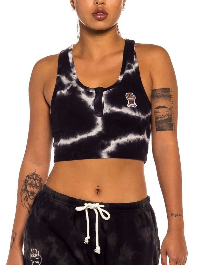 Top de Tirantes Grimey Jungle Punch Negro y Blanco Mujer