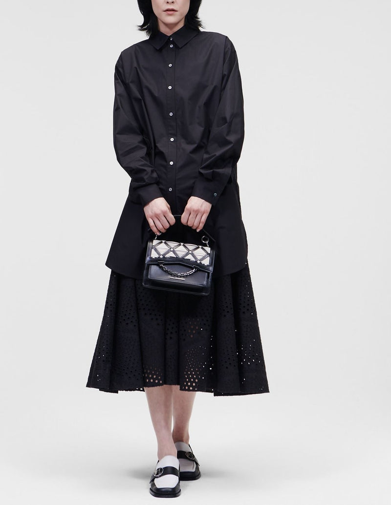 Karl Lagerfeld Long Shirt with Logo and Embroidery on the Black Back for Women