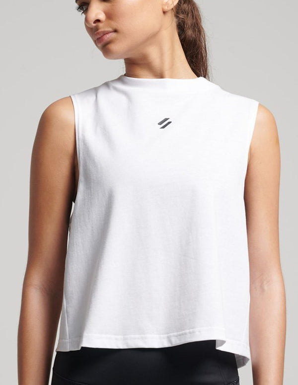 Camiseta Superdry sin Mangas Blanca Mujer