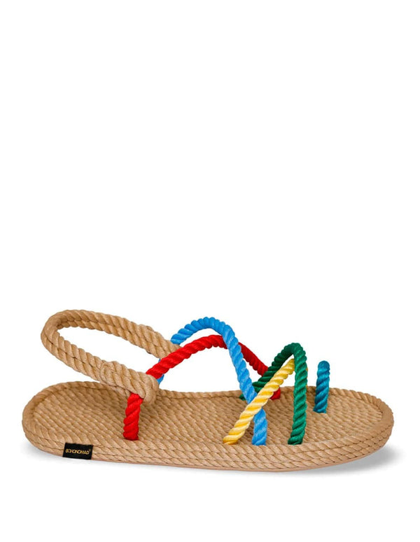 BOHONOMAD Ibiza Sandals Beige and Multicolor Woman