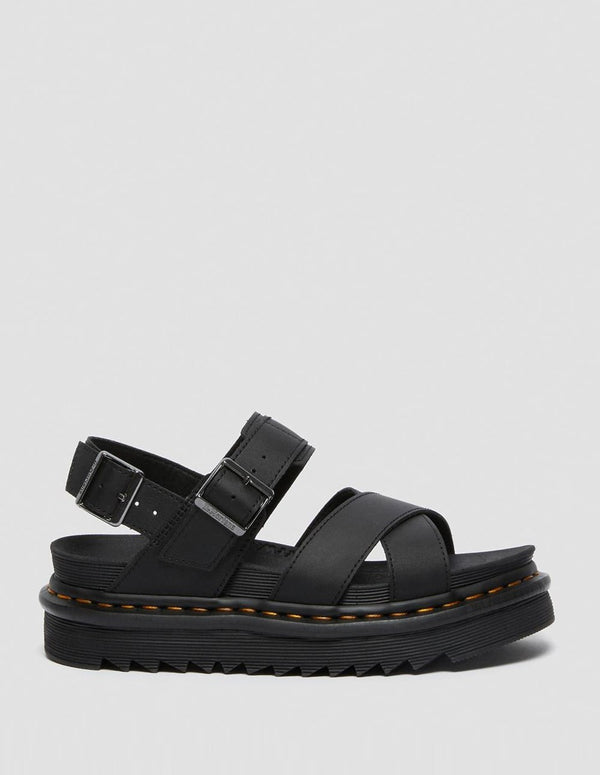 Dr. Martens Voss II Leather Strap Sandals Negras Mujer