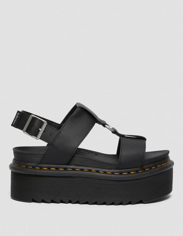 Dr. Martens Francis Leather Platform Strap Sandals Negras Mujer