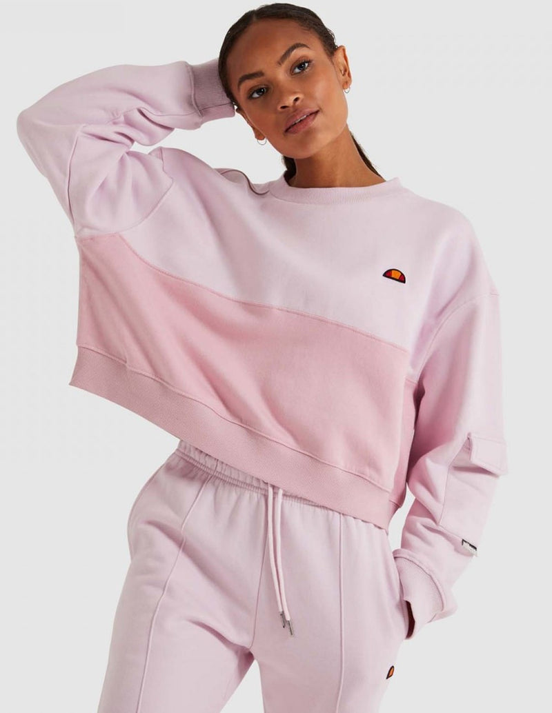 Sudadera Corta Ellesse Lamp Amplia Rosa Mujer