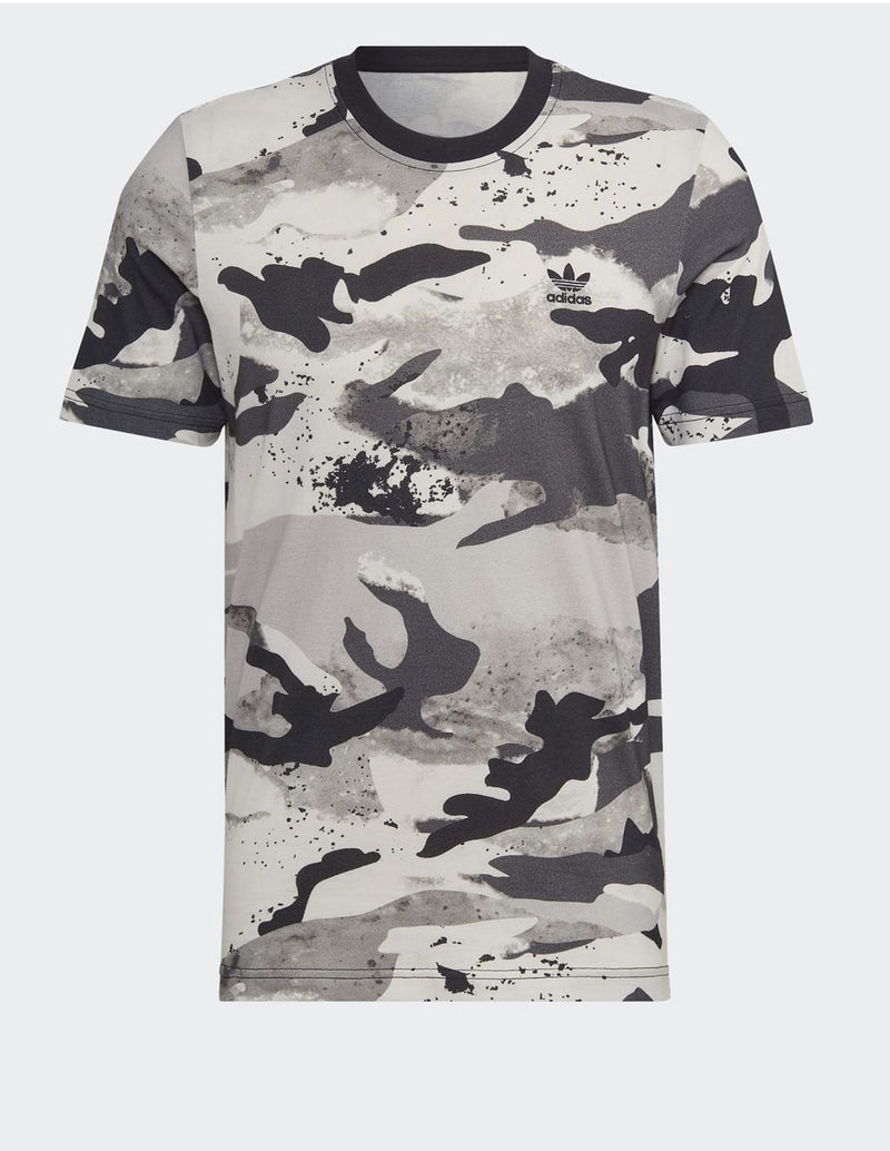 Camiseta adidas Camo Series Allover Print Negra y Gris Hombre