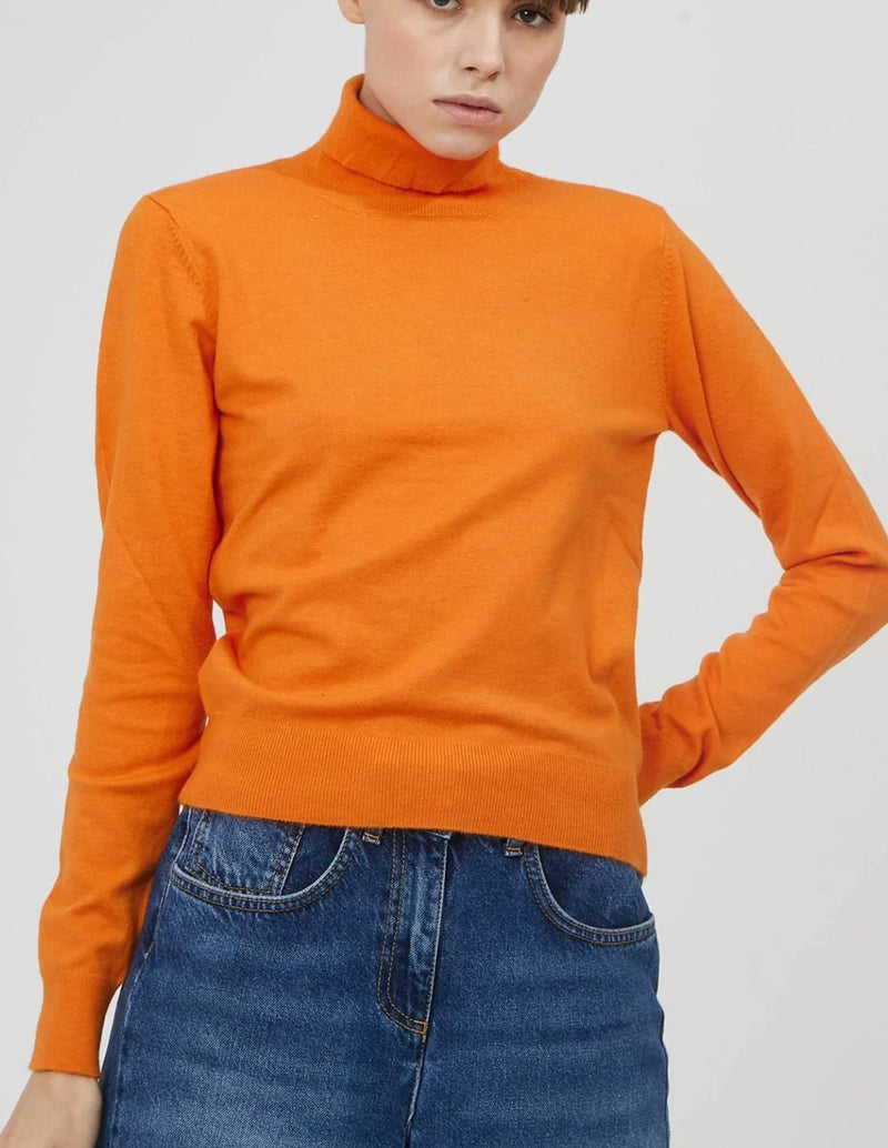 Silvian Heach Turtleneck Orange Woman Sweater