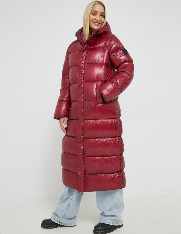 Superdry Womens Hooded Down Parka Burgundy